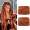 Yuefer Afro Kinky Curly Bulk Human Hair Extension 18 Inch Twist Braiding | 4C Afro Kinky Hair Dreadlocks 350# Orange 1 Pack 50 Gram