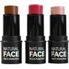 Nivofu 3 stick per contouring cremoso con evidenziatore, blush stick e contorno bronzer, matita impermeabile per il viso che contorna il viso senza sforzo (B)