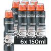 L'Oreal Men Expert L'Oréal Men Expert 48H Sensitiv Deodorante spray per uomini, spray per il corpo contro l'odore di sudore, sudorazione e ascelle, antitraspirante da uomo, senza alcool e alluminio, magnesio Defense, 6