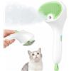 Euqvunn Spazzola a Vapore per Gatti e Cani con Pulsante di Rilascio, [Design Ultra-Silenzioso/Manico Ergonomico] Spazzola a Vapore Ricaricabile per Animali Domestici,Spazzola per Gatti(Verde)