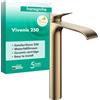 hansgrohe Vivenis 75042140 - Miscelatore per lavabo senza scarico, con beccuccio, altezza 250 mm, risparmio idrico (EcoSmart), bronzo spazzolato