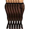 POMPEA 6 Paia Collant Donna 40 Denari, Calze Velate Opache con Cuciture Piatte, Compressione Leggera