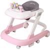 LIUNNCC Girello 2 in 1 per bambini con vassoio di alimentazione rimovibile e vassoio musicale (senza batteria), girello pieghevole per bambini e ragazze da 6 a 18 mesi