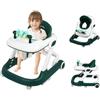 LIUNNCC Girarrosto 4 in 1 per bambini con vassoio di alimentazione rimovibile e vassoio musicale, girello pieghevole per bambini e ragazze da 6 a 18 mesi (verde 60 x 55 x 70 cm)