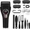 Focenat Pedicure Elettrico Piedi 1200mAh, Rimuovi Calli Elettrico con 3 Testine, 3 Velocità, Display LED e Luce, Lima Elettrica per Piedi Ricaricabile USB con Kit Accessori Pedicure