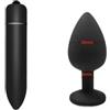 Generico Massaggiatore vibrante, silicone, AP01, S M L | Silicone morbido, impermeabile, 10 velocità, 1.8 x 9 cm, massaggiatore anale o set vibratore anale(AP-S-V-Black)