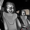 CHIHOLEN Set di 2 fodere per poggiatesta auto - Divertenti coprifianchi per sedili auto - Fodera universale per poggiatesta auto - Fodere per poggiatesta auto - Orrore da auto