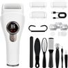 Focenat Pedicure Elettrico Piedi 1200mAh, Rimuovi Calli Elettrico con 3 Testine, 3 Velocità, Display LED e Luce, Lima Elettrica per Piedi Ricaricabile USB con Kit Accessori Pedicure