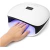 MOKEKA Lampada UV LED per Unghie 48W con Display LCD, Bianco | 36 LED, 4 Timer 10/30/60/99s, Sensore Automatico, Base Rimovibile, Manicure e Pedicure