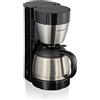 cloer 5009 Macchina da Caffè Filtro da 8 Tazze, 800 W, caraffa termica, funzione di mantenimento in caldo, dimensione filtro 1x4, corpo in plastica nera con acciaio inossidabile