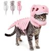 Generic Costume Da Dinosauro Per Animali Domestici, Completo 3D in Peluche T-Rex Per Gatti E Cani, Cappuccio Realistico Per Cosplay Di Halloween, Abbigliamento Morbido Per Animali (Rosa,17.7 in)