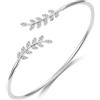 Philip Jones Bracciale a Foglia Placcato Argento Creato con Cristalli Zircondia®