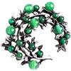 Obotsnoi Spilla vintage in agata verde artigianale con intaglio intricato e accento in lega per gli appassionati di gioielli eleganti che indossano accessori versatili