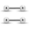 Body CAC 16G/14G Anello Corto in Titanio per Piercing al Capezzolo, Barra Dritta per Lingua, Gioielleria per Piercing al Trago, 16G×6mm, Metallo, Non pietra preziosa
