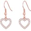 Philip Jones Orecchini pendenti a cuore aperto placcati in oro rosa creati con cristalli Zircondia®
