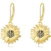 POPLYKE Girasole fiore goccia orecchini pendenti argento sterling gioielli regalo di compleanno per voi donne, Argento sterling
