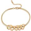 Jeweidea Bracciale da Donna Personalizzato con Pietra Natale Nome Inciso, Acciaio Inossidabile Catena Regolabile Cuore Ciondolo Argento Oro Regalo per Mamma, Nonna, Festa della Mamma Natale