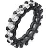 FindChic Anello da Donna Nero con Zirconia Cubica Placcato Nero Larghezza 5mm Taglia 32,5 Anello Nero Donna Brilantini Confezione Regalo