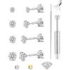 Sllaiss 8 Pezzi Orecchino per Naso in Titanio G23 con Moissanite