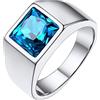FindChic Anello Sigillo da Uomo con Pietra Blu Nero da 8mm 13mm in Acciaio Inossidabile 316L Anello Perosonalizzata con Incisione e Pietra Natale Personalizzata Confezione Regalo