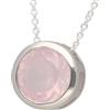 Lebensquelle Plus Ciondolo solitario in quarzo rosa con catena in argento 925 rodiato, catena