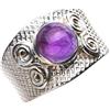 StarGems® Ametista Anello fatto a mano in argento sterling 925 15 1/4 E2729