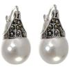 Inmaculada Romero IR Orecchini da donna in argento sterling 925m con perle combinate marchesiti, forma ossidata combinata