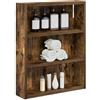 SKTQYQO Mobiletto Bagno A Muro Quercia Affumicata 40x10x50 Cm | Legno Ingegnerizzato, 2 Ripiani, Design Salvaspazio, Per Bagni Piccoli
