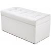 Velora Home&Living VELORA H&L Panca Contenitore 45 x 90 cm Bianco - Pouf in Velluto con Seduta Imbottita, Struttura Solida, Portata fino a 300 kg, Panca per Ingresso Camera da Letto e Soggiorno