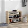 Generic Scarpiera 80 x 25 x 62 cm Legno Lavorato Sonoma Rovere | Stabile e durevole, ripiani portaoggetti spaziosi, piano superiore decorativo, design stretto per corridoio e ingresso