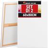 Zenacolor - Tela per Dipingere 60x80 cm - Set di 2 Tele per Pittura | Tela Bianco per Colori Acrilici, ad Olio, Tempere · 2 Canvas 100% Cotone · per Bambini e Adulti