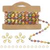 TOAOB THE ONE AND ONLY BABY TOAOB 2 Metri Catena Colorate per Collana Fai da Te Oro Catenina Fiori a Forma di Catena con Chiusure per Collane Braccialetti Anellini per Bigiotteria Creazione di Gioielli