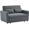 Vente-unique - Divano letto 2 posti Ayla - poliestere - grigio
