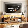 Utlenianie Mobile TV 70 con 4 Cassetti e 4 Mensola, Mobile per TV Soggiorno con Luci LED, Porta USB e Presa, Mobile Porta TV per soggiorno/camera da letto, 160x63x40cm (Colore del legno)
