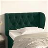 JHQHSM Testiera ad Orecchio in Velluto Verde Scuro 83x23x78/88 cm con Altezza Regolabile e Gambe in Legno Stabili, Design Classico per Supporto Schiena e Comfort, 1 Testiera