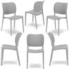 REDÒKASA Set 6 sedie in polipropilene MADE IN ITALY ORBITA, impilabile, resistente ai raggi UV, design moderno, ideale per sala da pranzo, cucina, sala d'attesa, bar, ristoranti o giardino (6, Grigio Cemento)