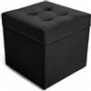 Velora Home&Living VELORA H&L Pouf Contenitore 45 x 45 cm Antracite - Pouf in Velluto con Seduta Imbottita, Struttura Solida, Portata fino a 150 kg, Sgabello Poggiapiedi per Soggiorno Camera e Ingresso