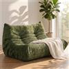 Fucxeoy Poltrone a Sacco Angolari, Poltrona Da Camino, Divano Comodo E Rilassante, Poltrona Singola Ergonomica, Poltrona Senza Braccioli Per Soggiorno, Camera Da Letto, Dormitorio, Salone (Verde scuro)