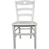 Sedam Srl Sedia Cuore, in Legno Massello, Vari Colori e Sedute disponibili, Alta Qualità (Laccata Bianca, Massello),ORDINE MINIMO 2 SEDIE