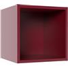 Tikideco Tikub, Mensola da parete a forma di cubo, quadrata, in diversi colori, 2 profondità, 25 cm x 25 cm, legno melaminico (rosso bordeaux, profondità 25 cm)