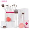 Jessup Pennelli per trucco 4-14 pezzi Set di pennelli per trucco Set regalo per trucco di fascia alta per donne con trucco in spugna, detergente per pennelli, asciugamano T333