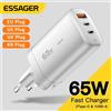 Essager 65W GaN USB Tipo C Caricatore QC4.0 PD3.0 Caricatore rapido per Xiaomi iPhone 13 12 Huawei Redmi Caricatore per telefoni cellulari portatili