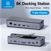 Hagibis Docking Station USB C tipo C a 8K DP HDMI-compatibile triplo Display M.2 SSD PD3.0 RJ45 15 in 1 HUB USB C per PC laptop