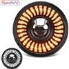 BraveWAY Faro LED rotondo da 5,75′′ per moto Luce da moto da 5-3/4 pollici con DRL bianco/ambra + Halo di benvenuto sfumato di avvio