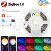 YSRSAI USB Smart LED Strip Lights Tuya Zigbee APP di Controllo 5050 RGBCCT Ha Condotto La Luce Lampada Flessibile Nastro Room Decor TV Retroilluminazione Per Alexa
