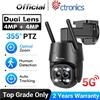 ctronics Telecamera WiFi di sorveglianza Ctronics Zoom ottico a doppia lente telecamera di sicurezza PTZ da esterno 360 visione notturna a colori con tracciamento automatico umano