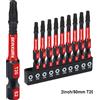 Geinxurn 2 pollici impatto magnetico # Set di 20 punte per cacciavite Torx, set di punte di potenza T20 in acciaio legato S2 con base
