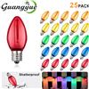 Grensk C7 Candela di plastica Lampadine colorate E12 1W Lampadina LED multicolore per compleanno Luci a corda per esterni 110V 220V Luci decorative