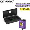PALO Batteria da 2250mAh per DJI OSMO Action 360, OSMO Action 6, OSMO Action 5 Pro, OSMO Action 4, OSMO Action 3 con caricatore LCD a 2 slot