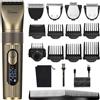 HATTEKER Set Tagliacapelli Elettrico Hatteker con Lama in Ceramica, Base di Ricarica e Display LED per Uomo